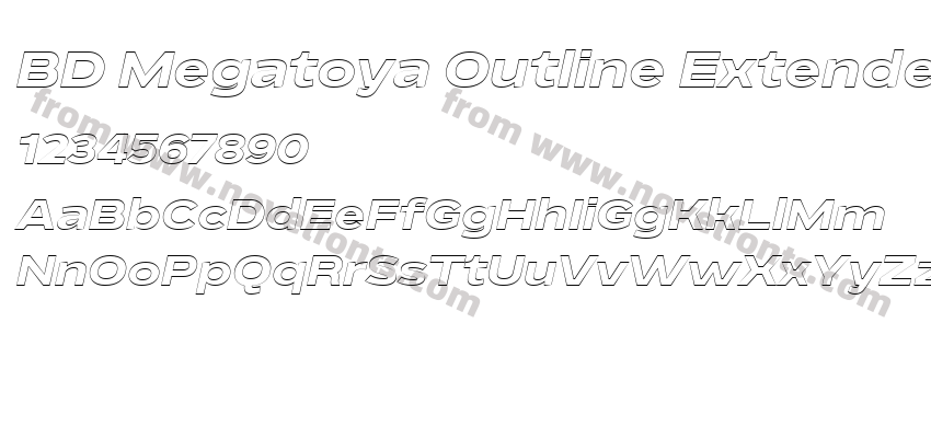 BD Megatoya Outline Extended Black ItalicPreview