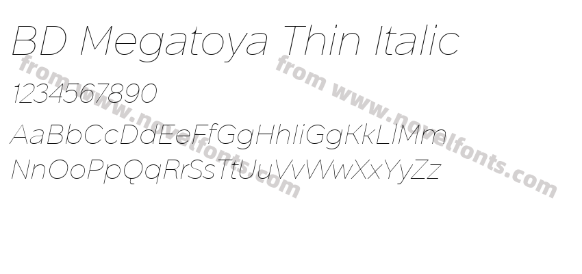 BD Megatoya Thin ItalicPreview