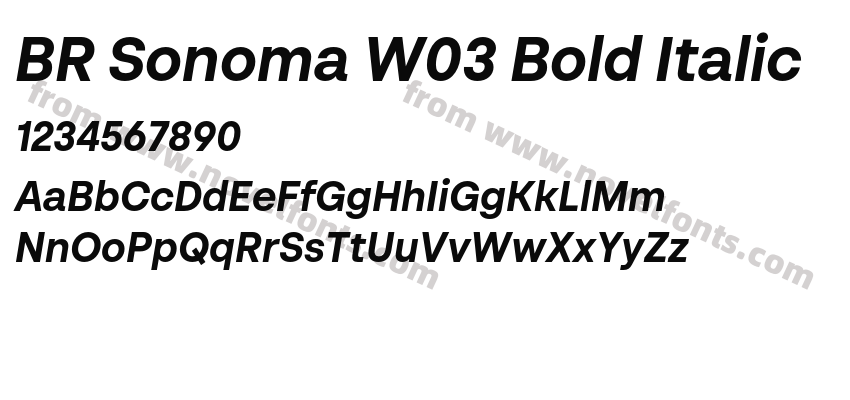 BR Sonoma W03 Bold ItalicPreview