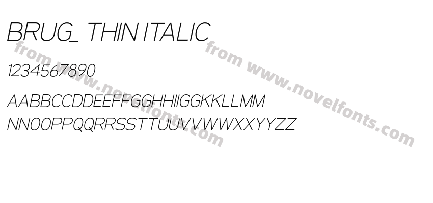 BRUG_ Thin ItalicPreview