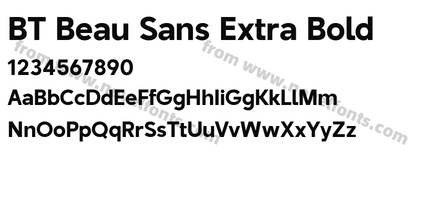 BT Beau Sans Extra BoldPreview