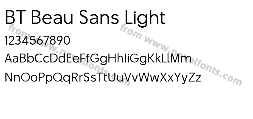 BT Beau Sans LightPreview