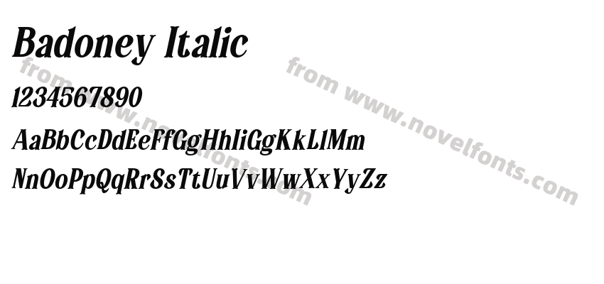 Badoney ItalicPreview