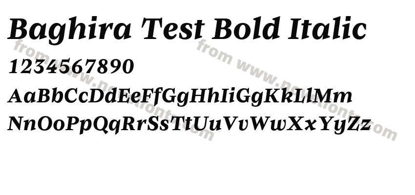 Baghira Test Bold ItalicPreview