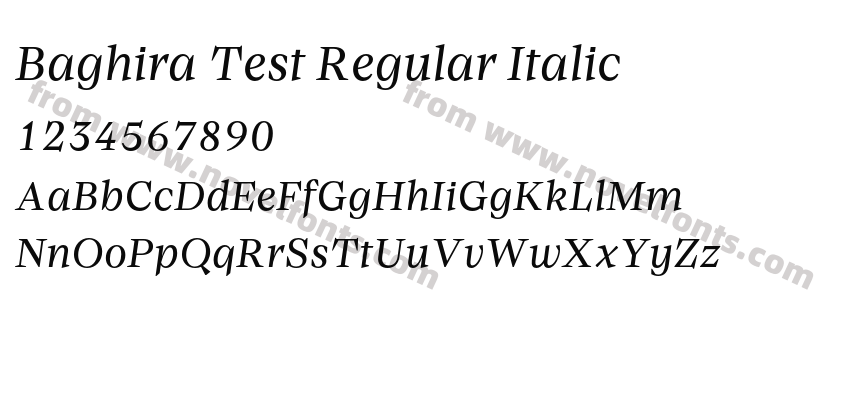 Baghira Test Regular ItalicPreview