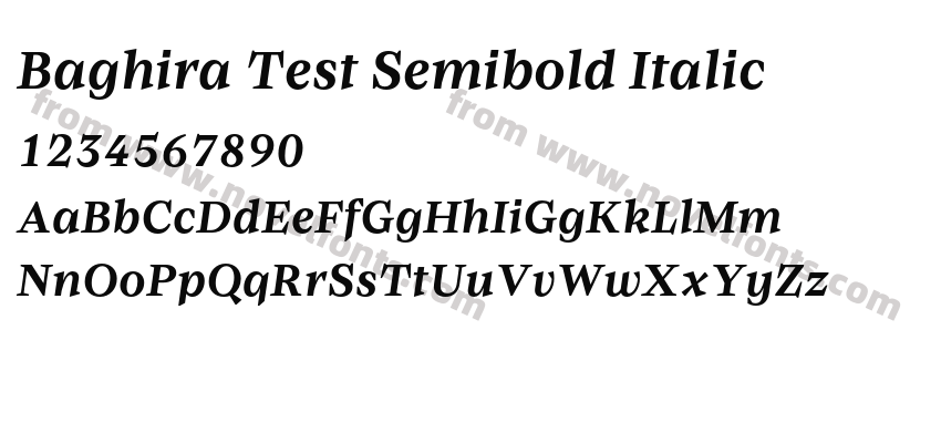 Baghira Test Semibold ItalicPreview