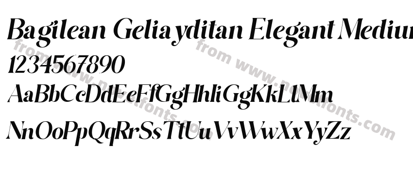 Bagilean Geliayditan Elegant Medium ItalicPreview