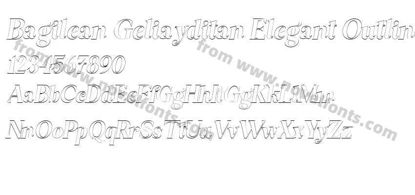 Bagilean Geliayditan Elegant Outline ItalicPreview