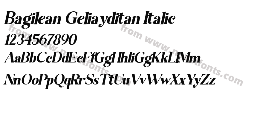 Bagilean Geliayditan ItalicPreview