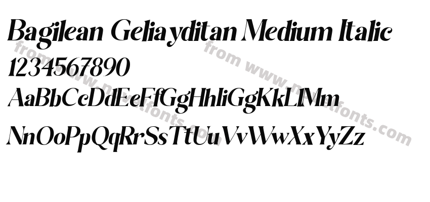 Bagilean Geliayditan Medium ItalicPreview