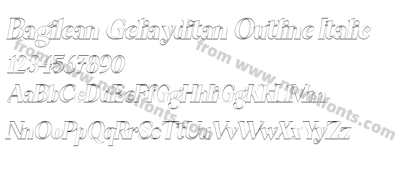 Bagilean Geliayditan Outline ItalicPreview
