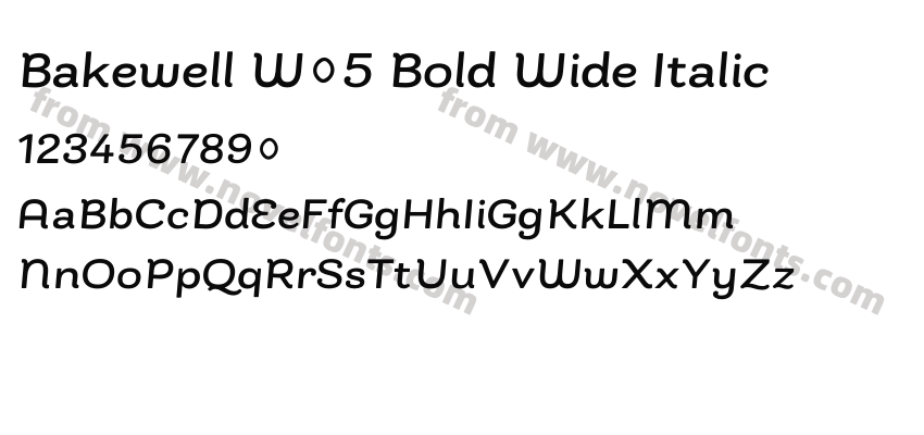 Bakewell W05 Bold Wide ItalicPreview