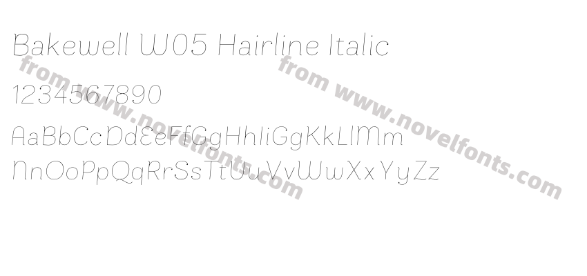 Bakewell W05 Hairline ItalicPreview