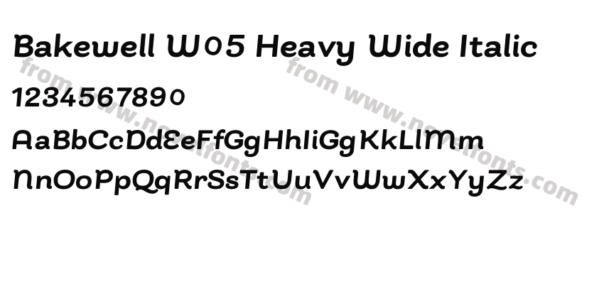 Bakewell W05 Heavy Wide ItalicPreview