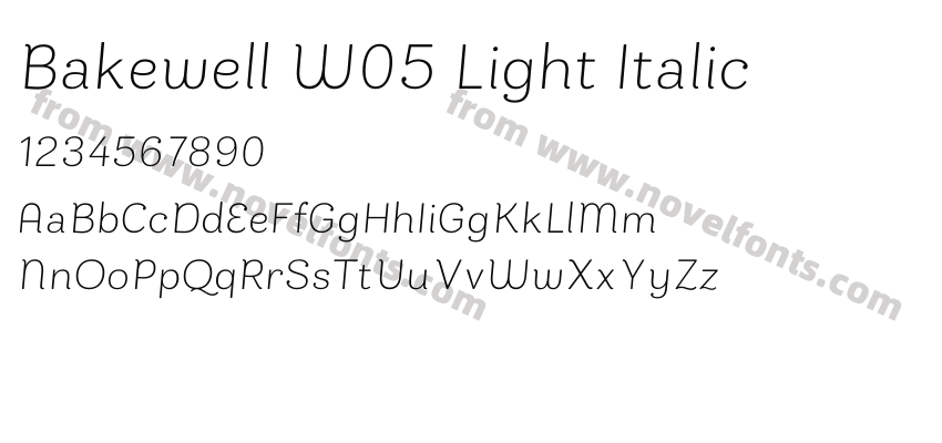 Bakewell W05 Light ItalicPreview