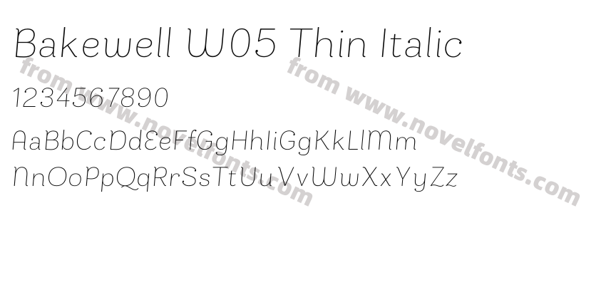 Bakewell W05 Thin ItalicPreview