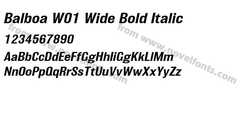 Balboa W01 Wide Bold ItalicPreview