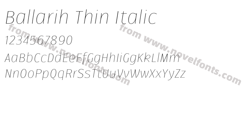 Ballarih Thin ItalicPreview
