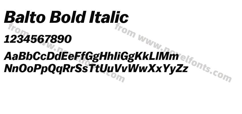 Balto Bold ItalicPreview