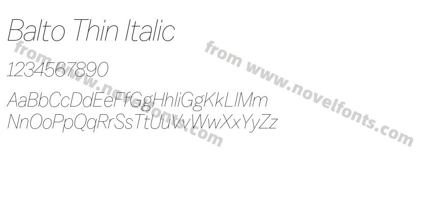 Balto Thin ItalicPreview