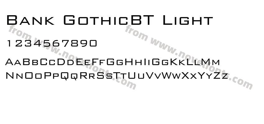 Bank GothicBT LightPreview