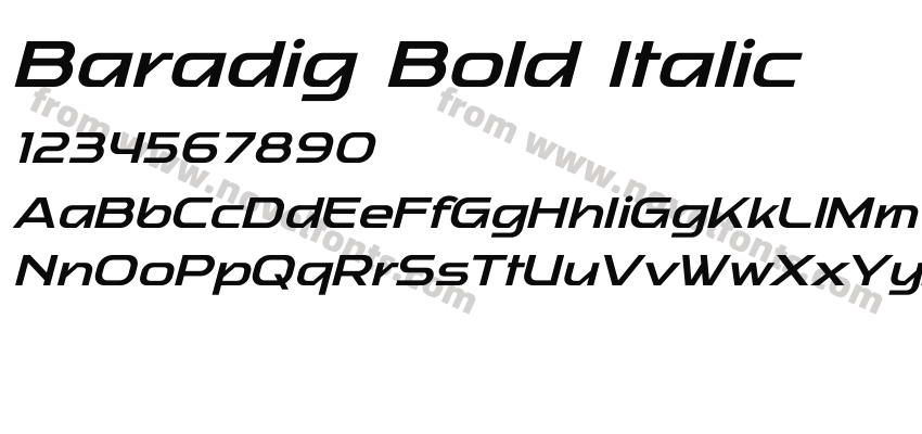 Baradig Bold ItalicPreview