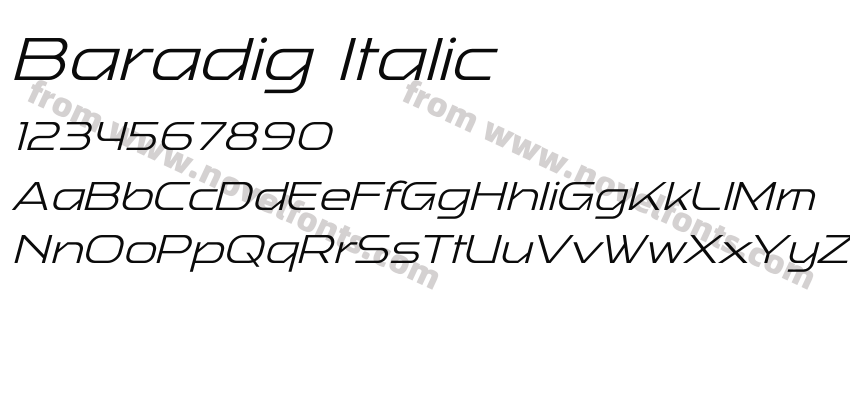 Baradig ItalicPreview
