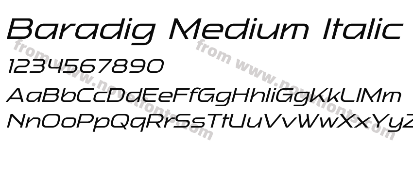 Baradig Medium ItalicPreview