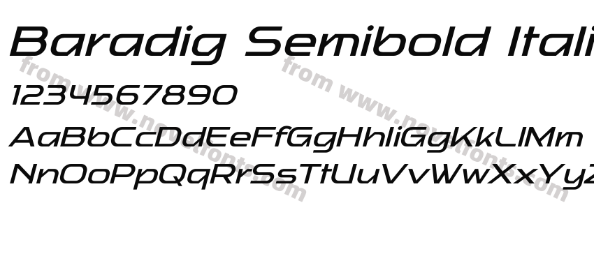 Baradig Semibold ItalicPreview