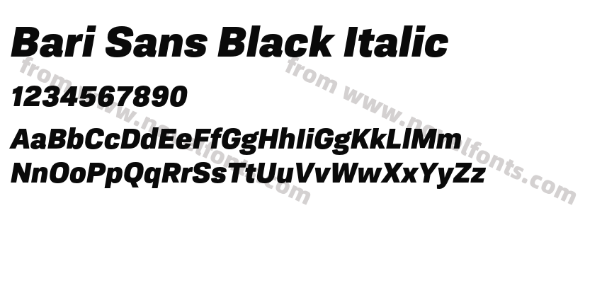 Bari Sans Black ItalicPreview