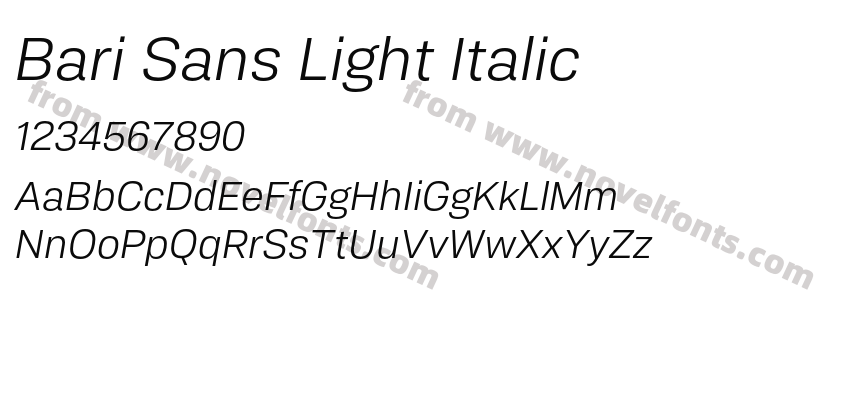 Bari Sans Light ItalicPreview