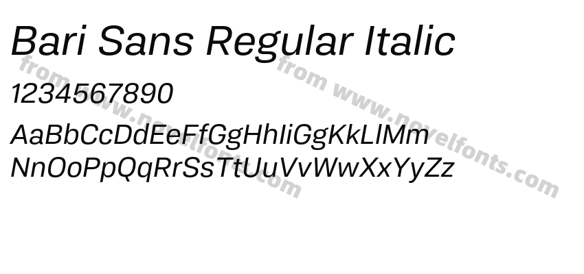 Bari Sans Regular ItalicPreview