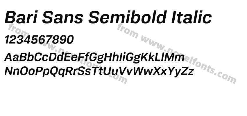 Bari Sans Semibold ItalicPreview