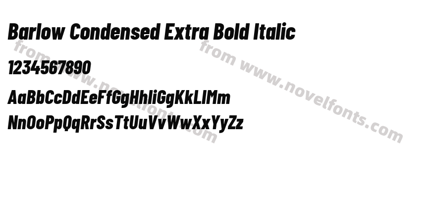 Barlow Condensed Extra Bold ItalicPreview