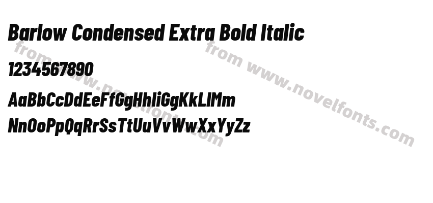 Barlow Condensed Extra Bold ItalicPreview