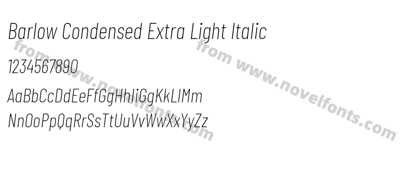 Barlow Condensed Extra Light ItalicPreview