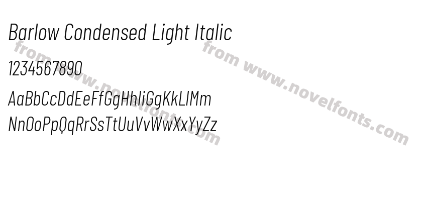 Barlow Condensed Light ItalicPreview