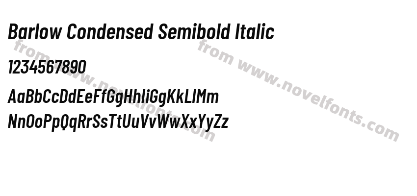 Barlow Condensed Semibold ItalicPreview