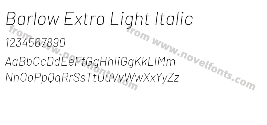Barlow Extra Light ItalicPreview