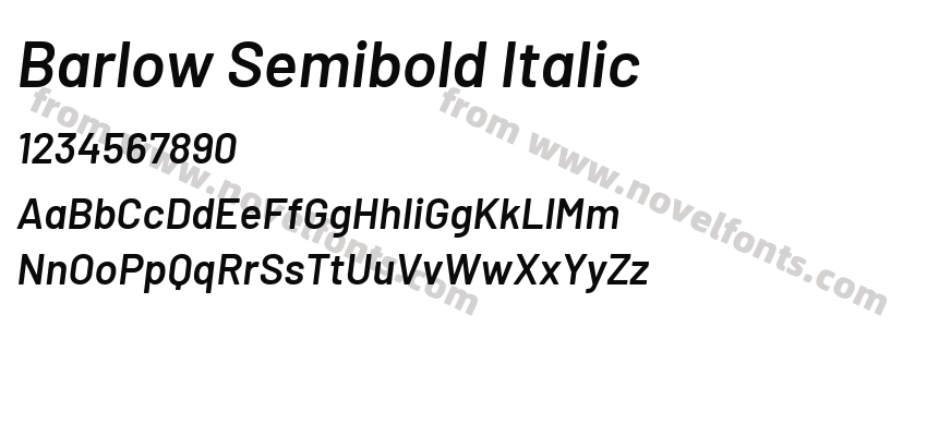 Barlow Semibold ItalicPreview