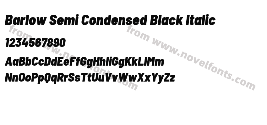 Barlow Semi Condensed Black ItalicPreview