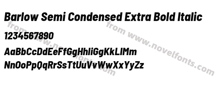 Barlow Semi Condensed Extra Bold ItalicPreview