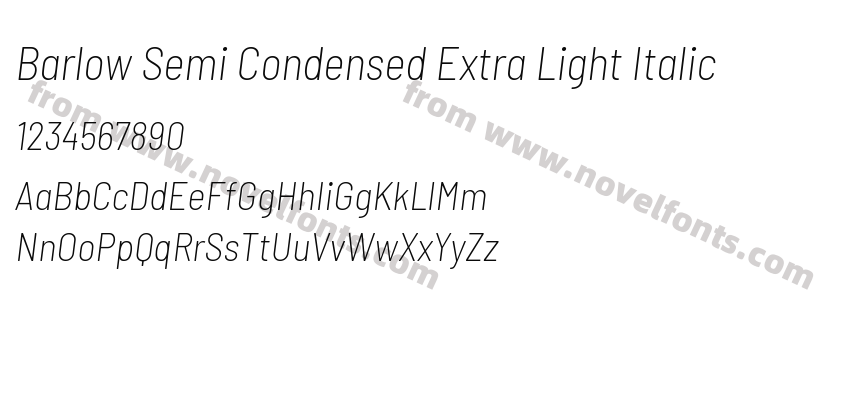 Barlow Semi Condensed Extra Light ItalicPreview