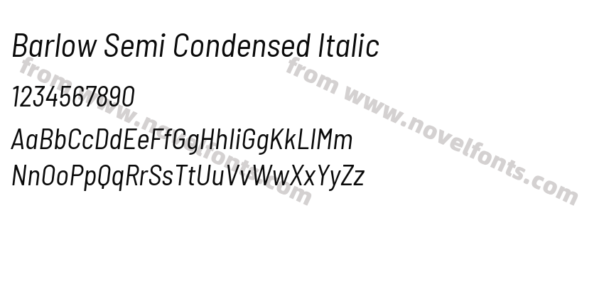 Barlow Semi Condensed ItalicPreview