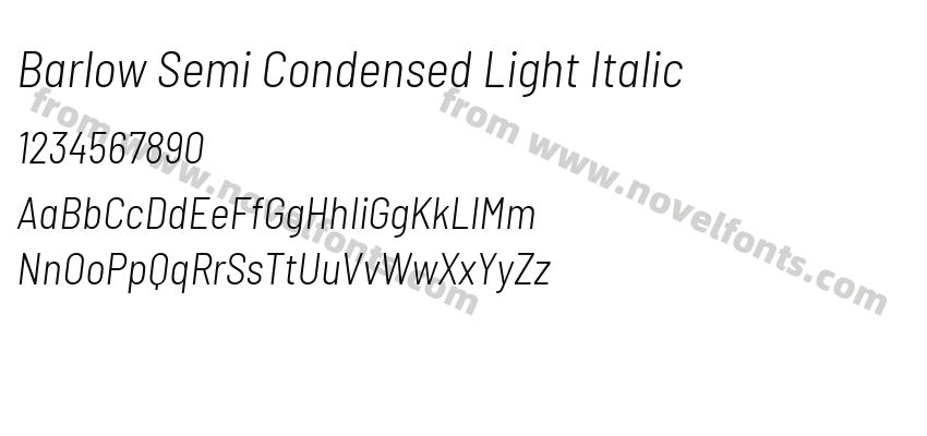 Barlow Semi Condensed Light ItalicPreview