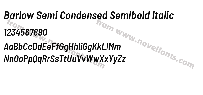 Barlow Semi Condensed Semibold ItalicPreview