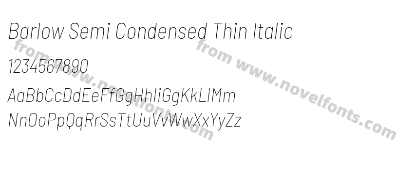 Barlow Semi Condensed Thin ItalicPreview