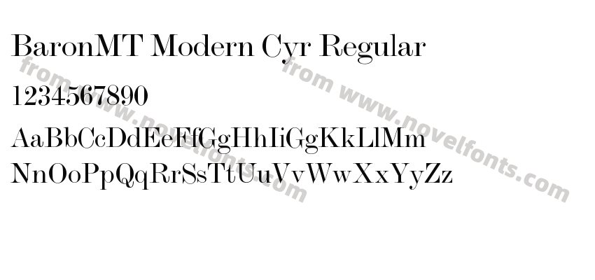 BaronMT Modern Cyr RegularPreview