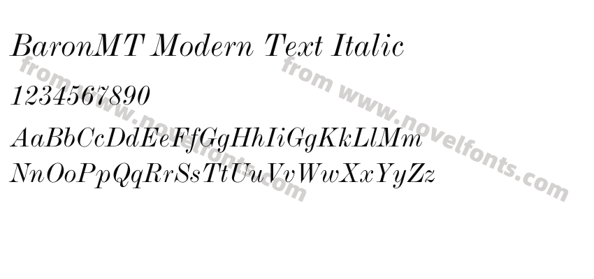 BaronMT Modern Text ItalicPreview
