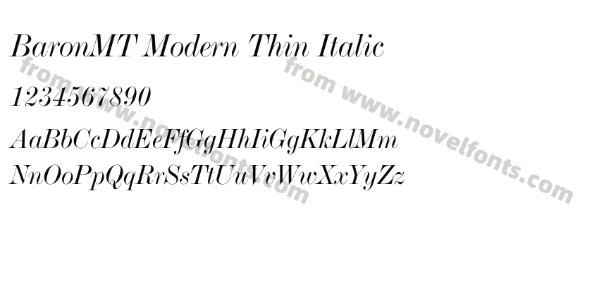 BaronMT Modern Thin ItalicPreview
